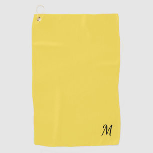Solid Yellow Monogram Golf Towel