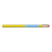 Solid Yellow, Sky Blue Ribbon Name Monogram Pencil (Rotated 270)