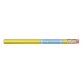 Solid Yellow, Sky Blue Ribbon Name Monogram Pencil (Back)