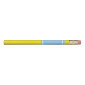 Solid Yellow, Sky Blue Ribbon Name Monogram Pencil (Rotated 90)