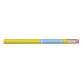 Solid Yellow, Sky Blue Ribbon Name Monogram Pencil (Front)