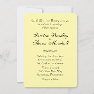 Solid Yellow Wedding Invitations