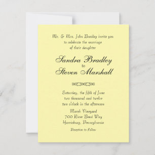 Solid Yellow Wedding Invitations
