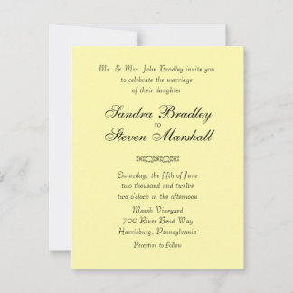 Solid Yellow Wedding Invitations
