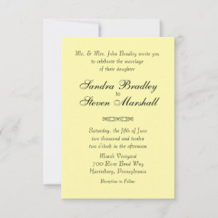 Solid Yellow Wedding Invitations