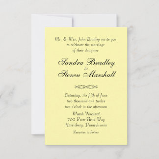 Solid Yellow Wedding Invitations