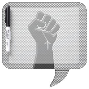 Solidarity Fist Carbon Fiber Decor Style Dry Erase Board
