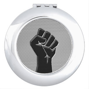Solidarity Fist Carbon Fiber Decor Style Makeup Mirror