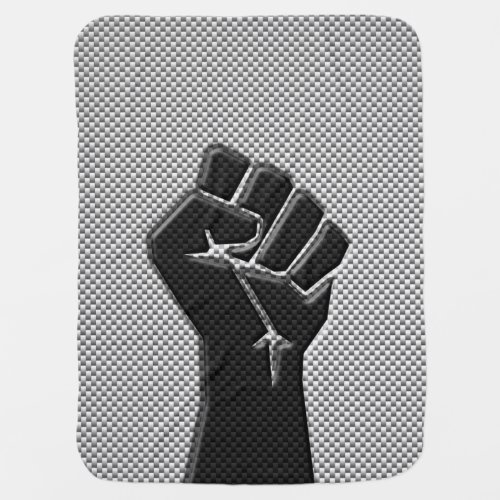 Solidarity Fist Carbon Fiber Decor Style Receiving Blanket