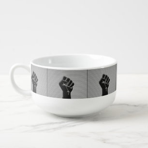 Solidarity Fist Carbon Fiber Decor Style Soup Mug
