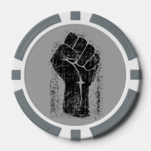 Solidarity Fist Grunge Distressed Style Poker Chips