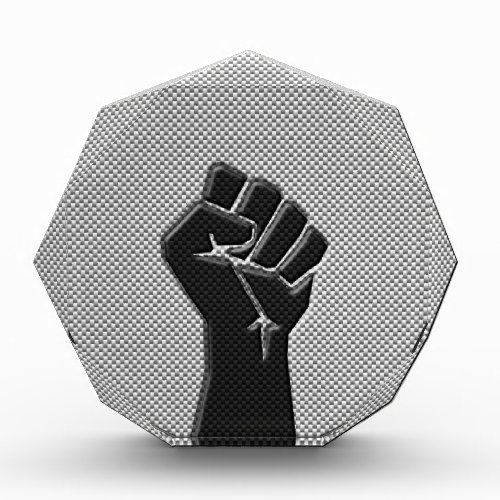 Solidarity Fist in Carbon Fiber Decor Acrylic Award