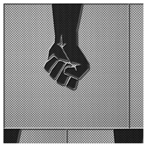 Solidarity Fist in Carbon Fiber Decor Fabric