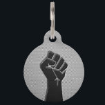 Solidarity Fist in Carbon Fiber Decor Pet Tag<br><div class="desc">A Solidarity Fist symbol in Carbon Fiber decor Style.</div>