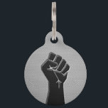 Solidarity Fist in Carbon Fiber Decor Pet Tag<br><div class="desc">A Solidarity Fist symbol in Carbon Fiber decor Style.</div>