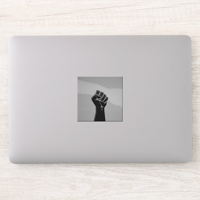 Solidarity Fist in Carbon Fiber Decor Sticker (Computer)