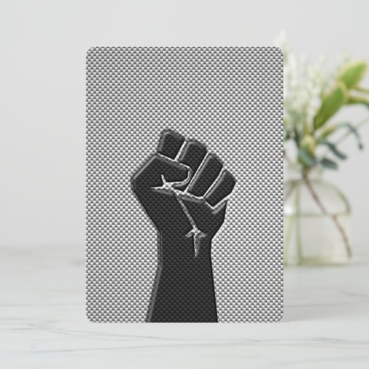 Solidarity Fist in Carbon Fiber Print Style (Standing Front)