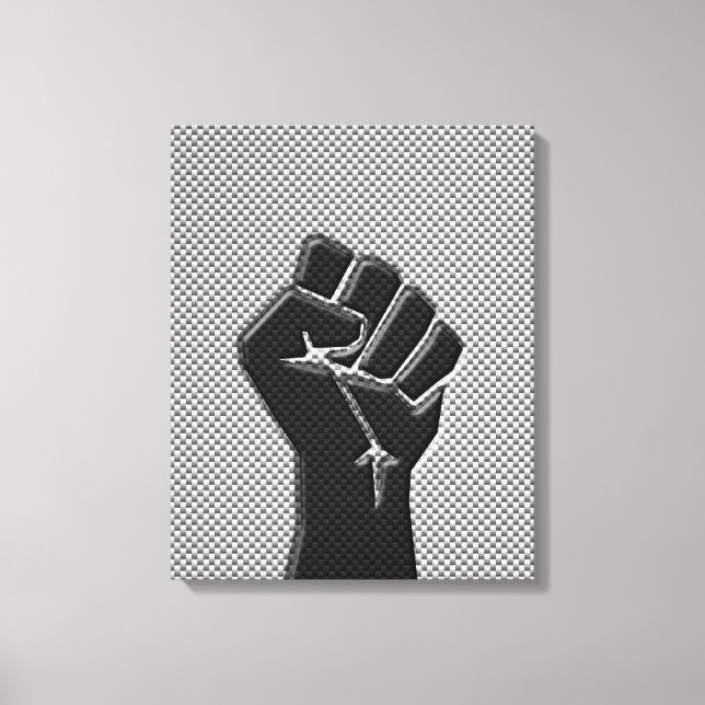 Solidarity Fist in Carbon Fiber Print Style (Front)