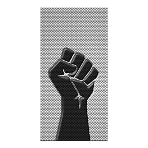 Solidarity Fist in Carbon Fiber Print Style Card