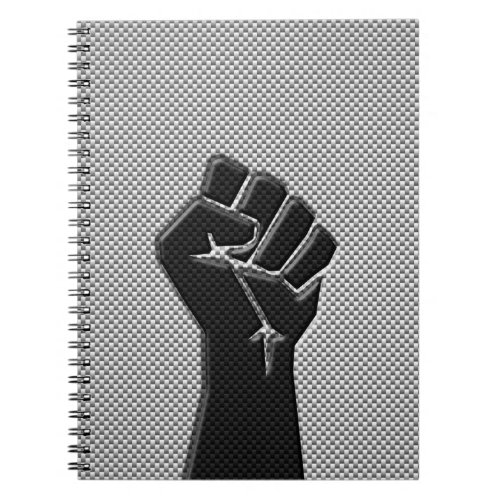 Solidarity Fist in Carbon Fiber Print Style Notebook