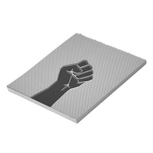 Solidarity Fist in Carbon Fiber Print Style Notepad