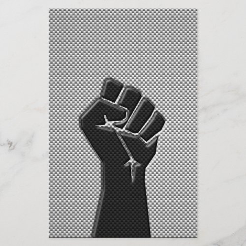 Solidarity Fist in Carbon Fiber Print Style Stationery