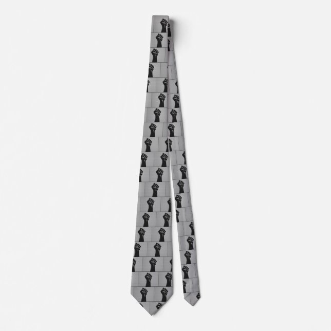 Solidarity Fist in Carbon Fiber Print Style Tie (Front)