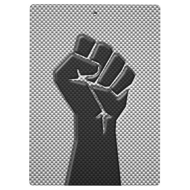 Solidarity Fist in Carbon Fiber Style Clipboard (Back)