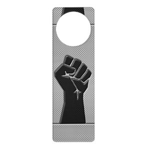 Solidarity Fist in Carbon Fiber Style Door Hanger