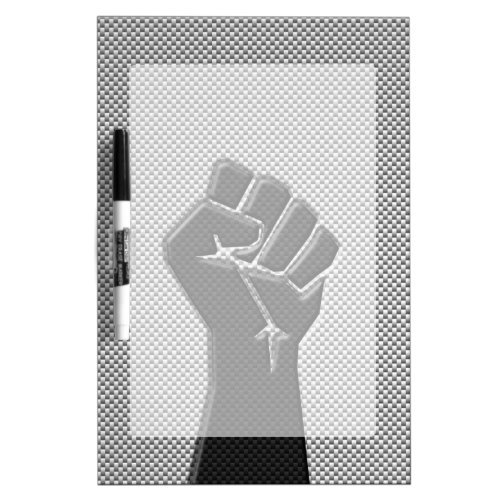 Solidarity Fist in Carbon Fiber Style Dry Erase Board