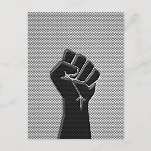 Solidarity Fist in Carbon Fiber Style Postcard
