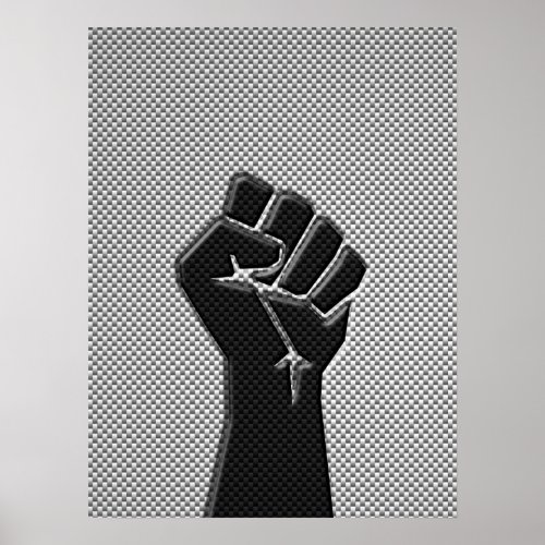 Solidarity Fist in Carbon Fiber Style Poster