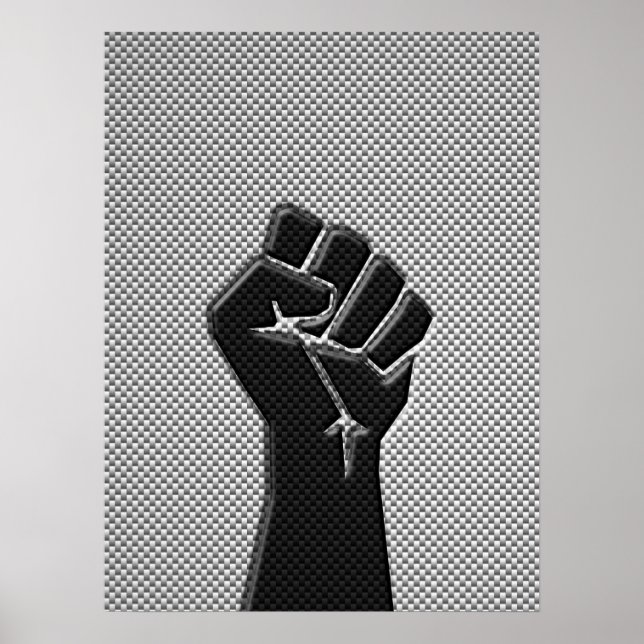 Solidarity Fist in Carbon Fiber Style Poster (Front)