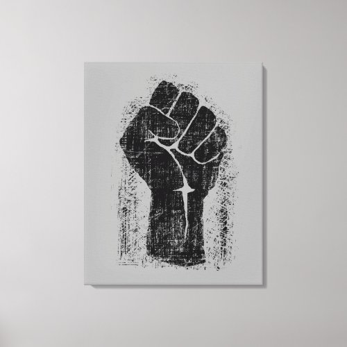 Solidarity Fist in Distressed Style Canvas Print