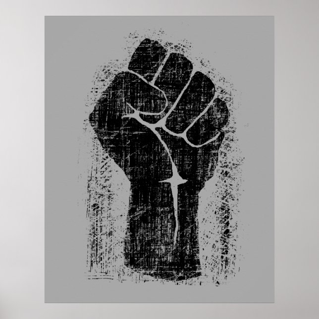 Solidarity Fist in Distressed Style Poster (Front)