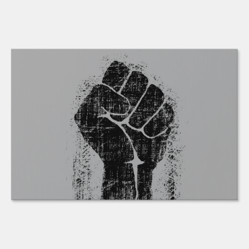 Solidarity Fist in Distressed Style Sign