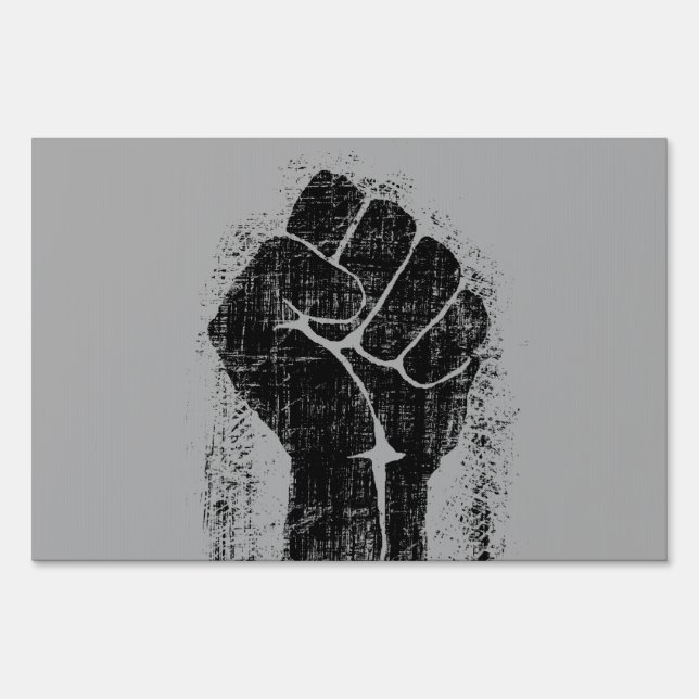 Solidarity Fist in Distressed Style Sign (Front)