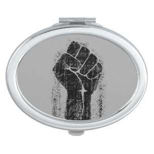 Solidarity Fist in Distressed Style Vanity Mirror