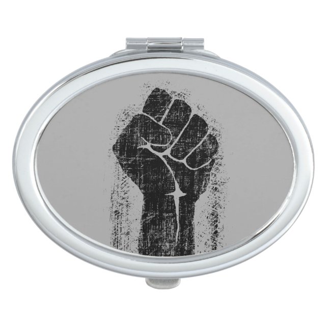Solidarity Fist in Distressed Style Vanity Mirror (Front)