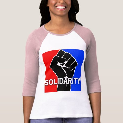 SOLIDARITY in Red White Blue and Black T_Shirt
