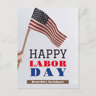 Solidarity Worker Unity Labor Day Red White & Blue Holiday Postcard