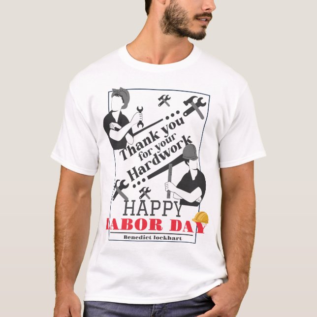 Solidarity Worker Unity Labor Day with USA flag  T-Shirt (Front)