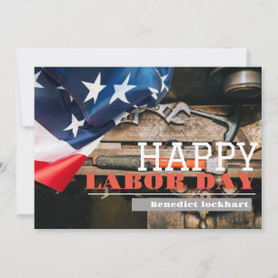 Solidarity Worker Unity Labor Day with USA flag Thank You Card