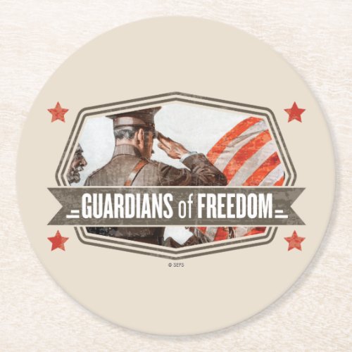 Solider_Guardian of Freedom Round Paper Coaster