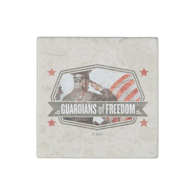 Solider-Guardian of Freedom Stone Magnet (Front)