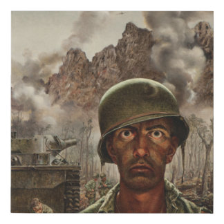 Solider meme faux canvas print