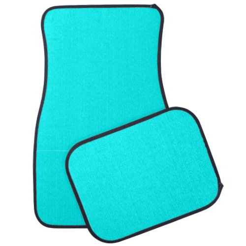 Solidly Sky Blue Cyan Set of Car Mats