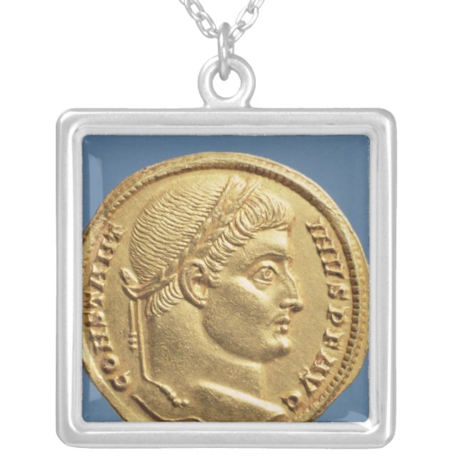 Solidus  of Constantine I Silver Plated Necklace (Front)