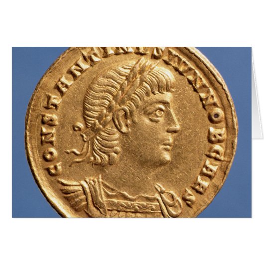 Solidus  of Constantine II Caesar cuirassed Cards (Front Horizontal)