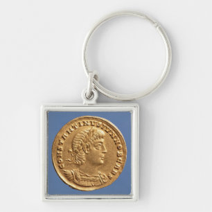 Solidus of Constantine II Caesar cuirassed Keychain